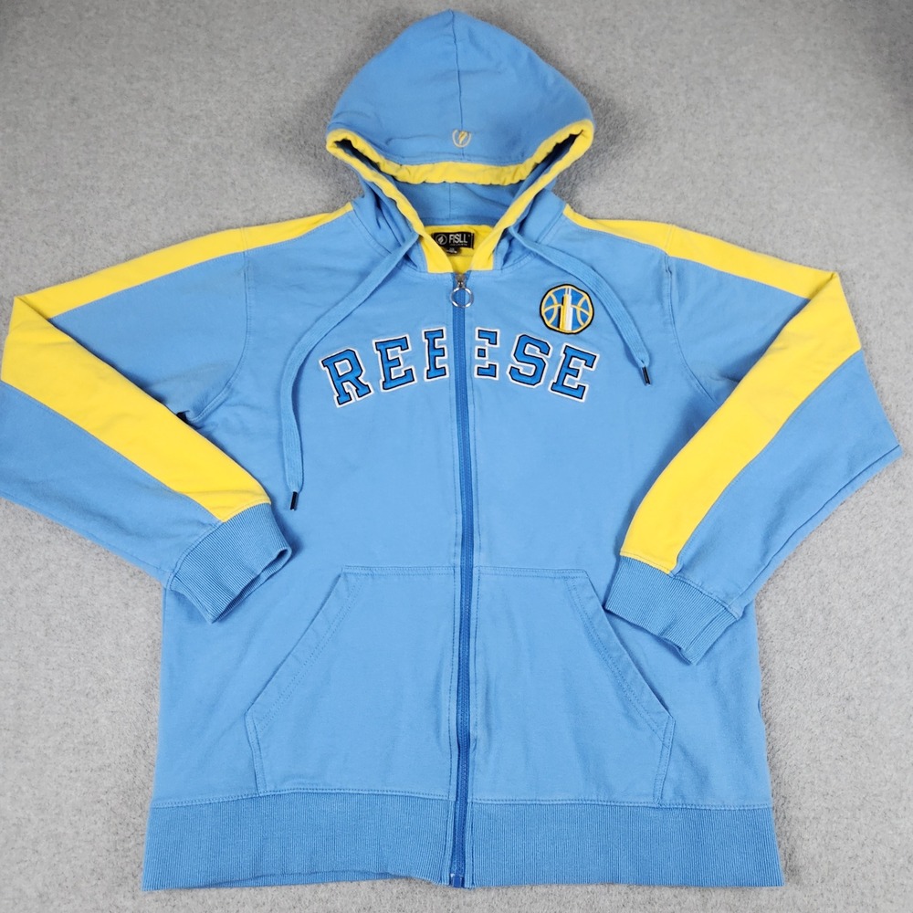 FISLL Reese 5 Hoodie Mens XL Blue Yellow Stretch Athletic Streetwear Full Zip